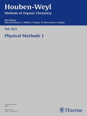 cover image of Houben-Weyl Methods of Organic Chemistry Volume III/I